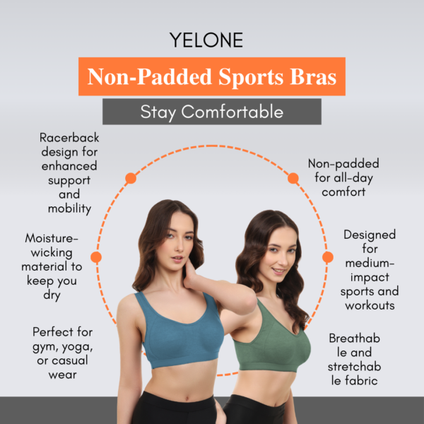 Non-Padded Sports Bra Pack of 2 – Premium Quality, Comfortable & Breathable Activewear - Image 4