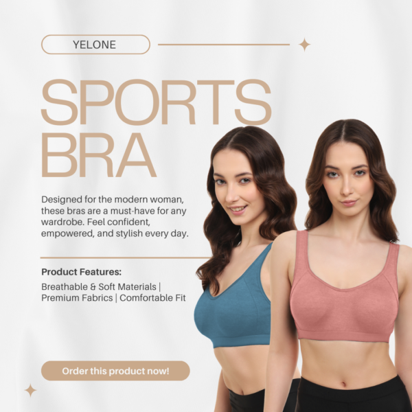 Non-Padded Sports Bra Pack of 2 Maximum Comfort & Support for Gym, Yoga & Daily Wear - Image 4