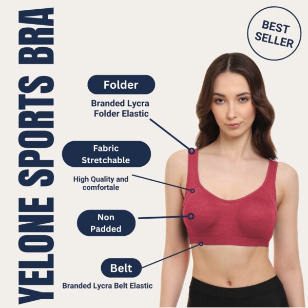 Non-Padded Sports Bra Pack of 2 – Premium Quality Activewear Red & Black - Image 2